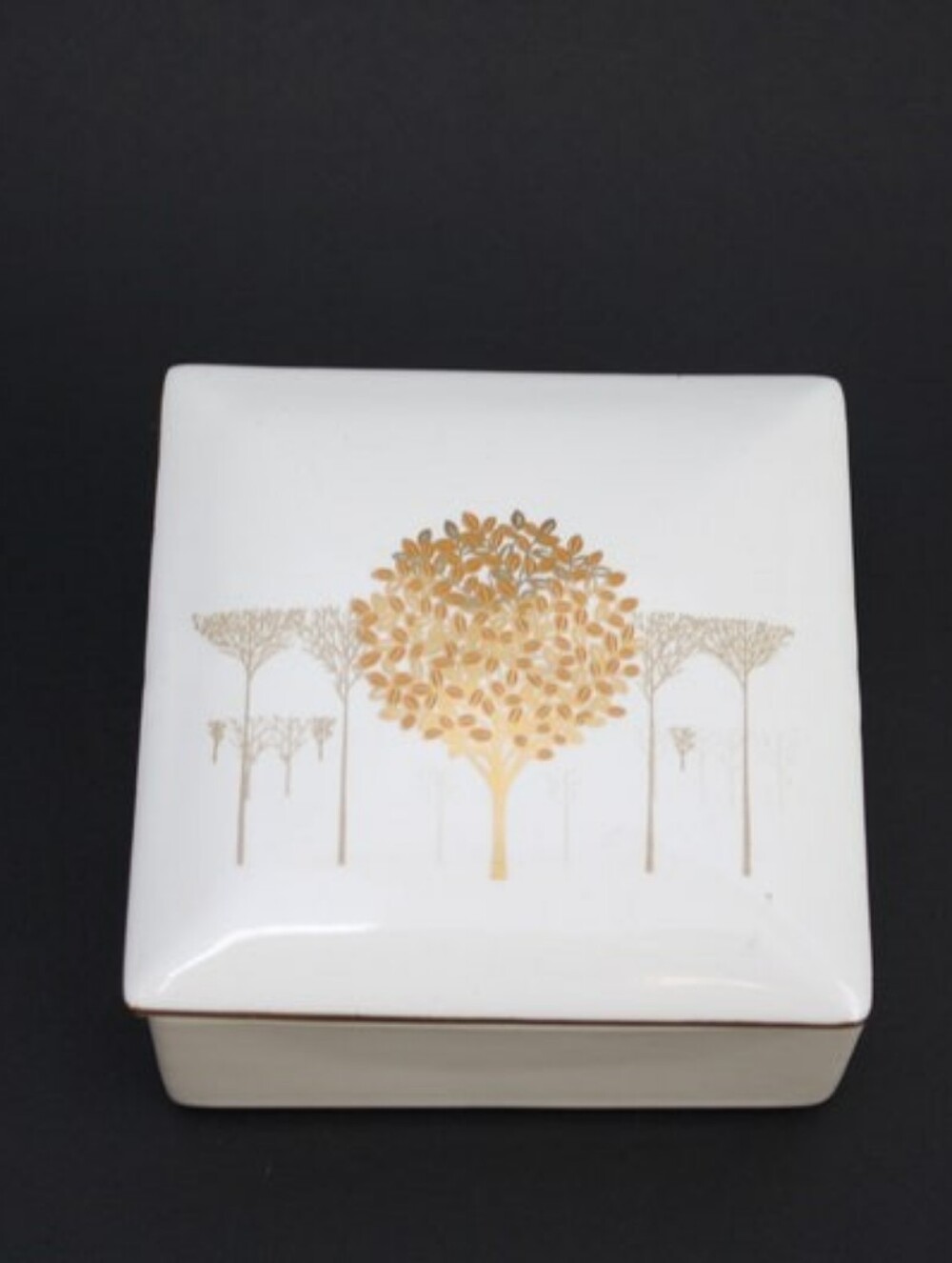 Vintage Otagiri Golden Mist Trinket box lidded box MCM Decor Storage Zen